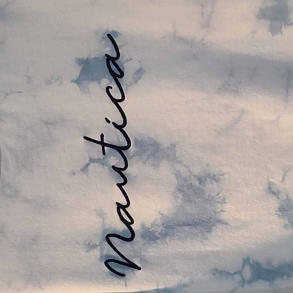 Nautica White & Blue Tie Dye Women's Sweatshirt Pullover Extra Small NWOT - Picture 2 of 6